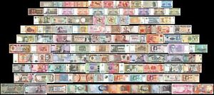 100 Pcs of Different Unique World Foreign Mixed Banknotes Currency Unc + List