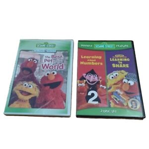 Sesame Street Learning Numbers Learn To Share Best Pet in the World 2-DVDs NEW