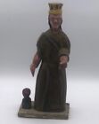 New ListingSanta Catarina Brazil Vintage 12.75” Hand Carved Wooden Crowned Figure With Imp