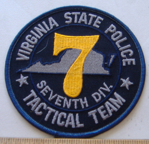 VIRGINIA STATE POLICE TACTICAL TEAM SEVENTH DIV FABRIC   PATCH