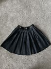 Dolls Kill Spade Pleated Mini Skirt size XS faux leather skirt