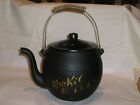 Vintage McCoy Kookie Kettle Cookie Jar - Pottery Tea Pot Wire Handle 1960's USA