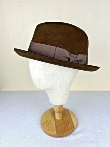 Vintage Dobbs Fifth Avenue NY Fedora Brown 7 1/2 New York’s Leading Hatters