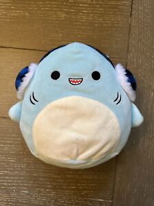 Squishmallows Sharon The Blue Shark 8” Plush - Ear Muffs - Holiday Exclusive