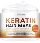Keratin & Biotin Hair Mask- Dry, Damaged, Color Treated & Curly Hair- 10.15oz