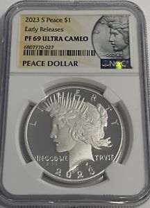 2023 $1 S NGC PF69 UC PROOF SILVER PEACE DOLLAR EARLY RELEASES PORTRAIT LABEL ER