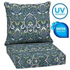 Outdoor Patio Deep Chair Cushions Set Garden Furniture 2 Pads Water UV Resistant