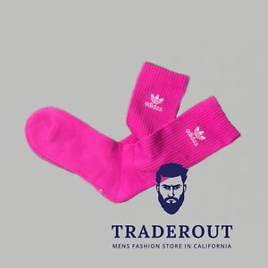 adidas Men dark pink Trefoil crew socks size  L