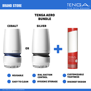 TENGA Aero Male Reusable Masturbator/ Stroker & Hole Lotion Bundle NIB NWT