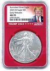 2023 W Burnished Silver Eagle NGC MS70 - ER - Red Core - Trump 2024 Label