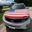 American Flag For Car Hood Cover Universal Size Elastic Polyester Patriot USA