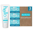 Hello Antiplaque Whitening Toothpaste, Fluoride Free Toothpaste, 3 Pack, 4.7 OZ