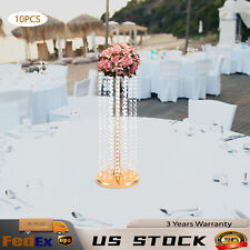 10 PCS Metal Gold Flower Vase Wedding Table Centerpieces Crystal Flower Stand