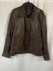 MEN'S MARC NEW YORK ANDREW MARC BROWN LEATHER JACKET - SIZE XL