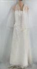 Maggie Sottero Womens White Beaded Strapless Veil Wedding Gown Dress Size 10