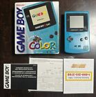 NINTENDO GAMEBOY COLOR TEAL BLUE CONSOLE CIB SYSTEM WITH REGISTRATION INSERTS