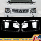 Pair Headlamp Headlight Lens Cover For Land Rover Discovery 4 LR4 2010-2013