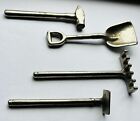 Vintage Lot of 4 Small Metal Nickel-Plated Toy Garden Tools (Possibly Arcade?)