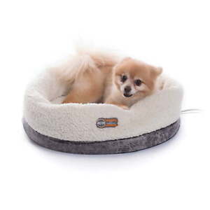 Thermo-Snuggle Cup Bomber - Indoor Heated Cat Bed Gray 14 X 18 Inches