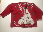 NWT Rare Vintage STORYBOOK KNITS  Red Siamese Cats  Cat Cardigan Sweater 2X