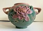 Vintage Roseville Art Pottery Pink Rose Water Lily Jardiniere Vase 477-4