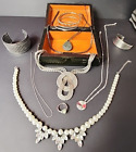 ESTATE JEWELRY BUNDLE! 6 NECKLACES, 1 RING, 5 BRACELETS AND LOVELY SMALL BOX
