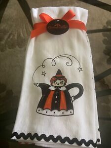 Carnival Cottage Witch Teapot Johanna Parker Kitchen Towel Set 2 Pack New w/Tags