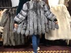 Silver Fox Coat fur Coat Fur Volpe Pelliccia S-M