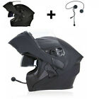 Motorcycle Helmet With Bluetooth Headset Modular Flip Up Motorbike Helmets DOT