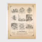 1892 Original Large 'Steam Engines, Rotary...' Invention Page Engraving (167)
