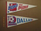 NASL The Blizzard & Dallas Tornado Vintage Defunct Team Logo Soccer Pennants