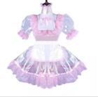 Clear PVC French Maid Sissy Girl Dress cosplay costume Tailor-made