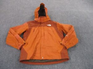 The North Face Jacket Adult M Orange Hyvent Rain Lined Hooded Logo Outdoors Mens