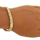 14k Yellow Gold Solid Nugget Bracelet 7