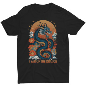 Chinese New Year 2024 Year Of The Dragon T Shirt Cotton Retro Men T-Shirt Unisex