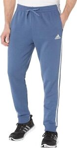adidas Essentials 3-Stripes Tapered Cuff Fleece Pants Steel/White Mens XLT Tall