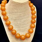 Vintage Large Baltic Yellow Amber Round Beaded Necklace 130 gm Amber from USSR