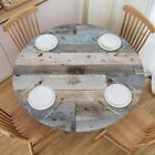 Round Table Cloth Farmhouse Wood Tablecloth Elastic Edge Fitted Table Cover F...