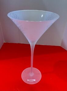 Belvedere Vodka Frosted Tree Design Long Stem Martini Glass