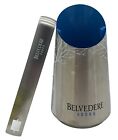 Ice Bucket Bottle Holder Chiller Ice Tongs Belvedere Vodka Logo Stainless Blue