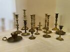 New ListingVintage Solid Brass Mixed LOT of 15 Candlestick Candle Holders Patina Decor