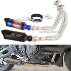 For Yamaha YZF R7 MT-07 2021-2024 Full System Exhaust Header Pipe Black Muffler (For: 2023 Yamaha XSR700)