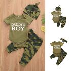Newborn Baby Boy Girl Tops T-shirt Camo Pants Outfits Set Clothes Tracksuit