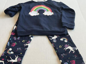 The Children's Place Girls 2-Piece Navy Fleece Outfit Colorful  Size 4T NWT