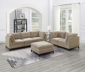 New ListingChenille  Modular Sofa Set 6pc Set Living Room Furniture Couch Sofa Loveseat
