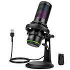 USB Microphone Noise Cancellation Cardioid Condenser Gaming Mic for PC Laptop