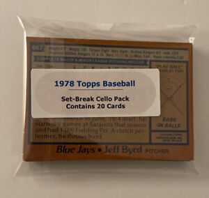 1978 Topps Baseball Complete Set Break Cello Pack MLB Vintage Lot EX NM MT 20ct