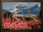 Postcard Alaska Fireweed Flower Mountain View Map