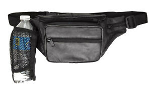 New Black Leather Waist Fanny Pack Belt Bag Pouch Travel Hip Purse Men Women 62