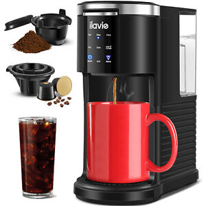 ILAVIE Single Serve K-Cup Pod Coffee Maker 2-IN-1 K Cup & Ground Coffee Brewer